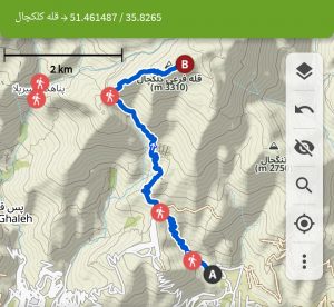 مسیر صعود به قله کلکچال